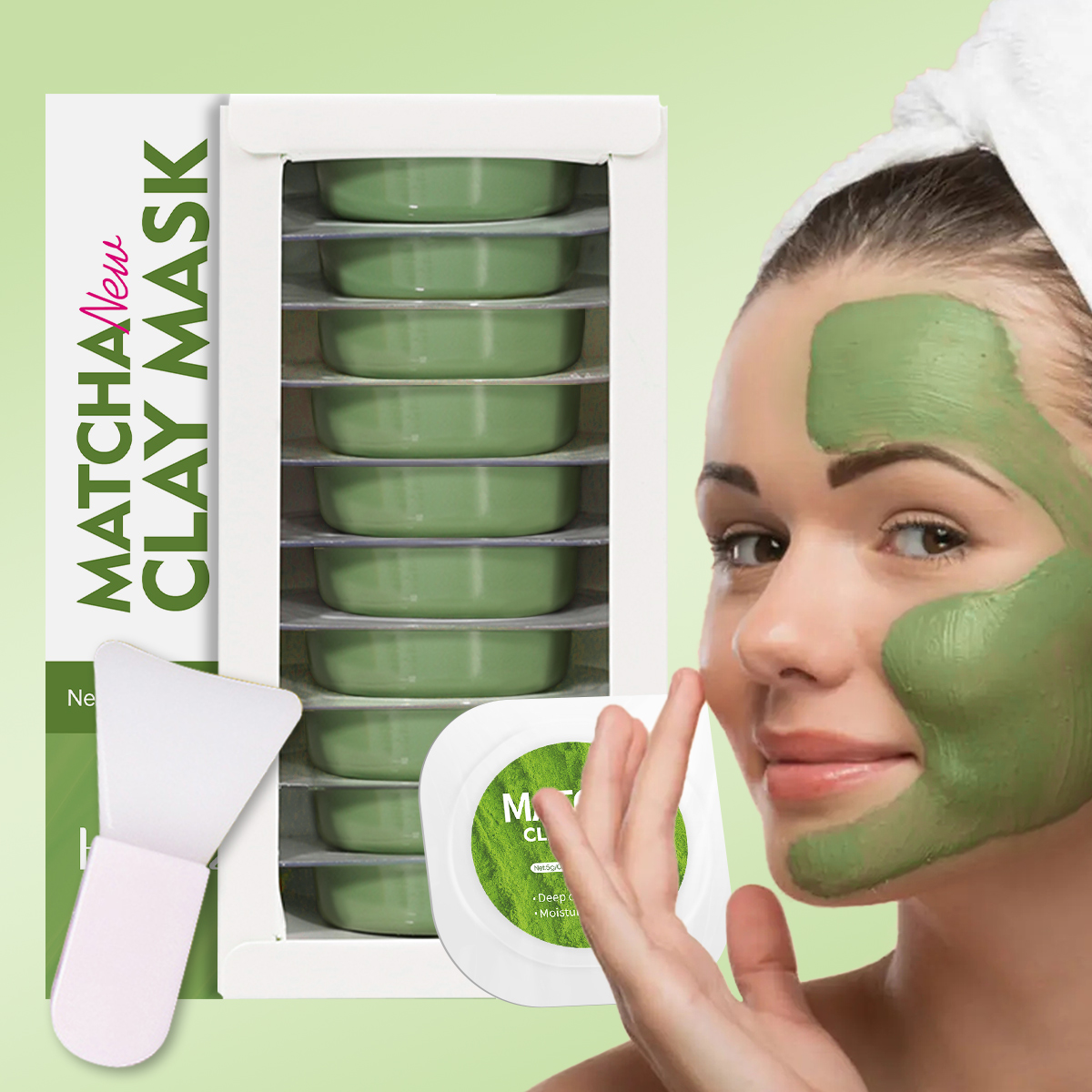 Mud Mask Kaolin - Matcha Deep Cleansing Mask Klei modderformule,